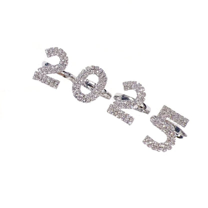 Dazzling Full Diamond 2025 Ring Set - Trendy & Timeless!