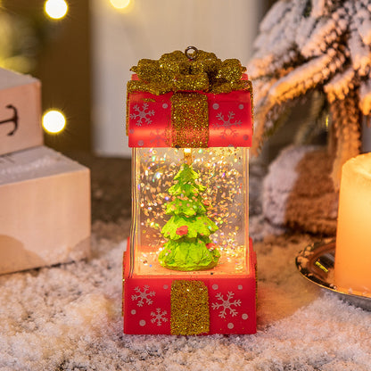 Christmas Gift Box Crystal Ball with LED Lights - Magical Holiday Decor for All Ages