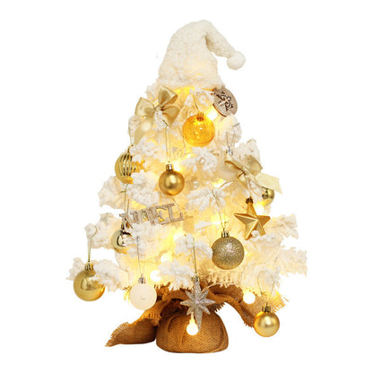 Elegant Christmas Flocking LED Desktop Tree - Add Sparkle to Your Holiday Décor!