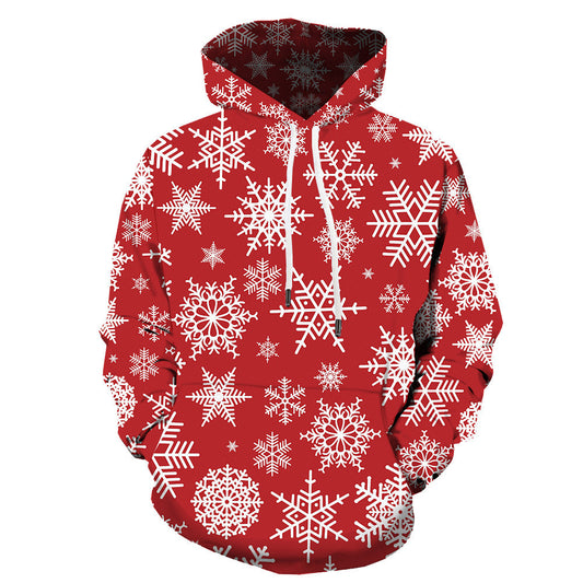 Men's Christmas Snowflake Hoodie - Festive Casual Pullover for the Holiday Season