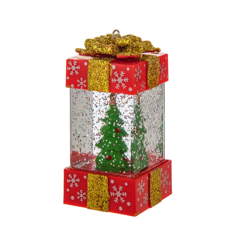 Christmas Gift Box Crystal Ball with LED Lights - Magical Holiday Decor for All Ages