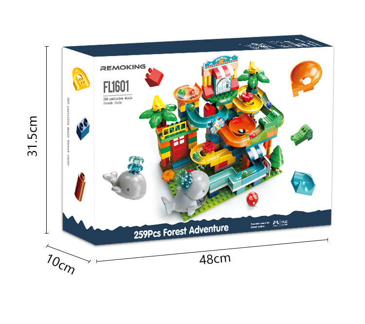 Large Particle Whale-Themed Building Blocks with Small Slide – Creative Puzzle Toy Set for Endless Fun! - 259pcs