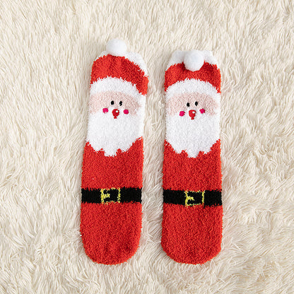 Adorable Christmas Fleece Socks for Kids – Cozy Santa, Snowman & Reindeer Designs!