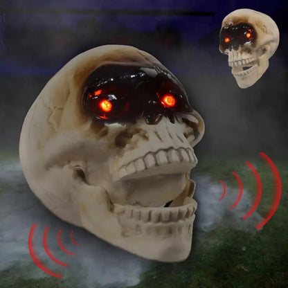 Animated Floating Skeleton Halloween Decoration – Realistic Skull Heads with Spooky Sound for Ultimate Fright!