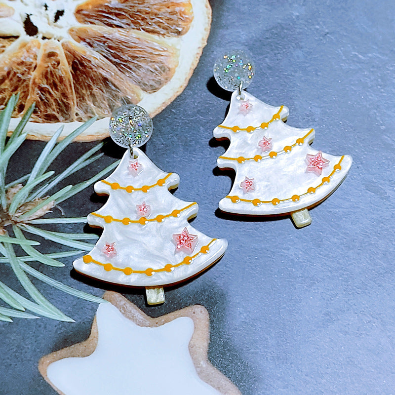 Festive Christmas Tree Earrings with Rhinestones – Perfect for Holiday Glam!