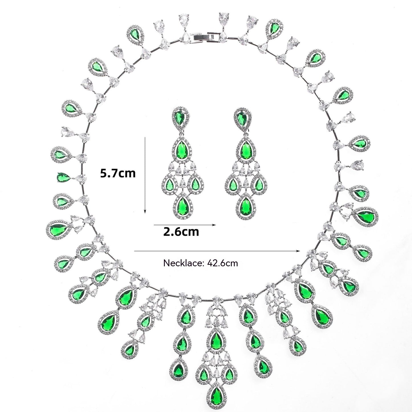 Exquisite Water Drop Zircon Necklace and Earrings Set – A Glamorous Statement for Special Occasions