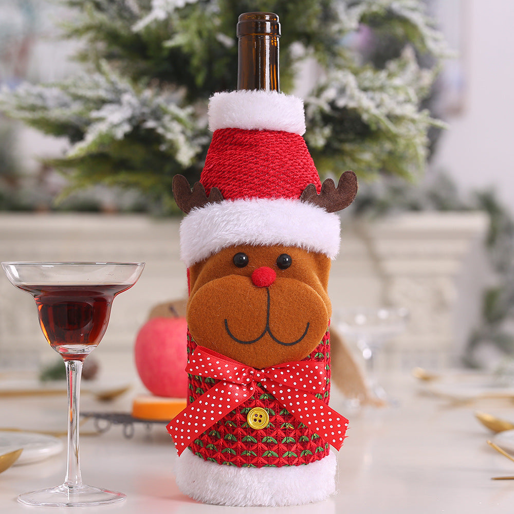 Festive Christmas Wine Bottle Covers – Adorable Holiday Bottle Bags for Perfect Gift Wrapping