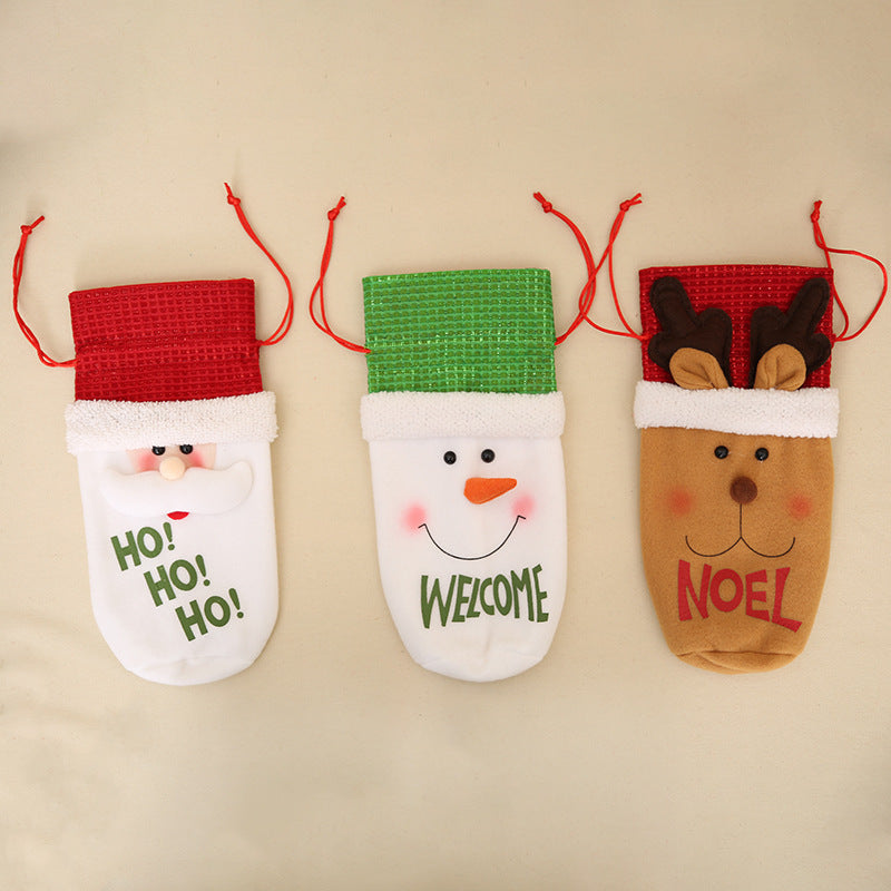 Festive Christmas Wine Bottle Covers – Adorable Holiday Bottle Bags for Perfect Gift Wrapping