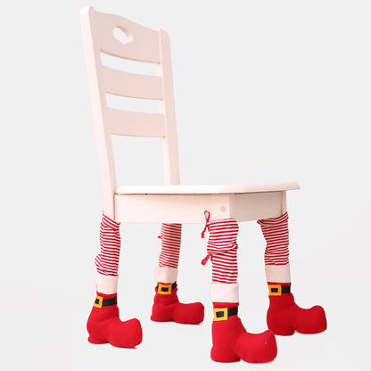 Festive Santa Boots Chair Leg Covers – Add a Whimsical Holiday Touch to Your Home!