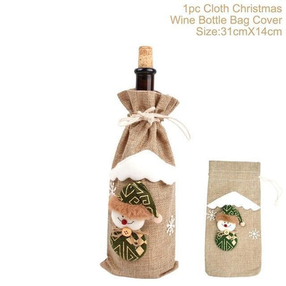 Festive Christmas Wine Bottle Covers – Adorable Holiday Bottle Bags for Perfect Gift Wrapping