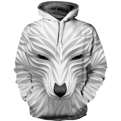 Fierce White Wolf 3D Print Hoodie – Bold Style Meets Ultimate Comfort