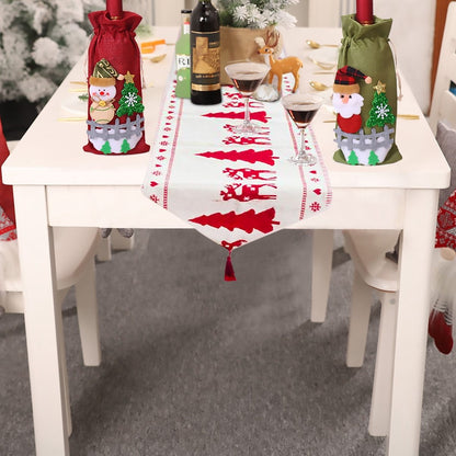 Christmas Elk Snowman Table Runner - Merry Christmas Decorations