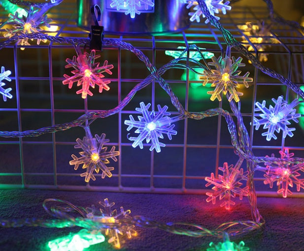 Enchanting LED Snowflake String Lights – Perfect for Festive Home Décor