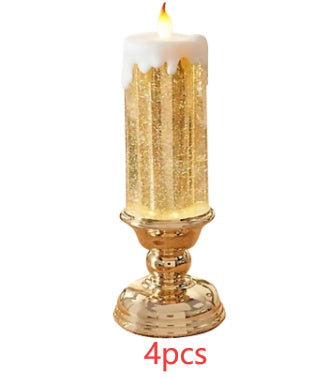 Enchanting Color-Changing LED Glitter Candle – Rechargeable & Waterproof Home Decor