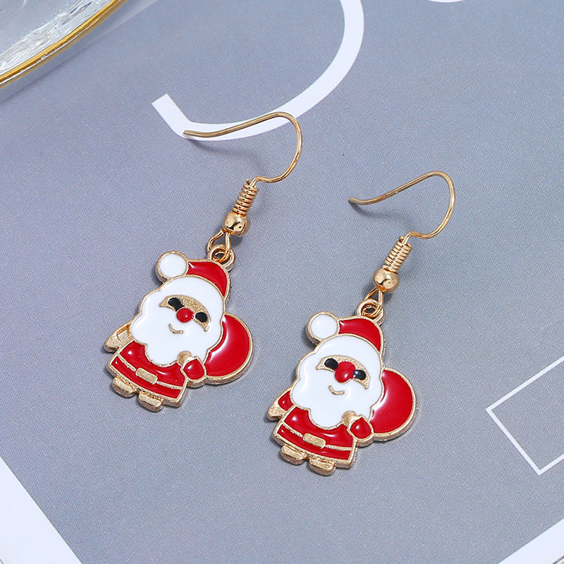 Santa Claus Earrings & Necklace Set – Festive Holiday Jewelry