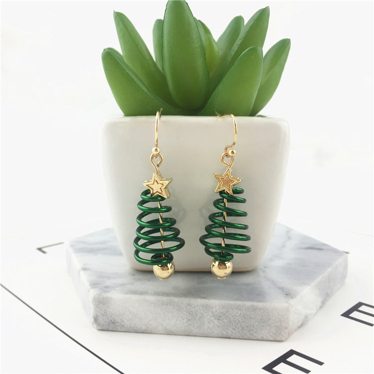 Festive Christmas Tree Star Earrings – Holiday Cheer for Your Ears!