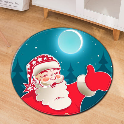 Festive Round Christmas Doormats – Non-Slip Holiday Floor Décor for Your Home