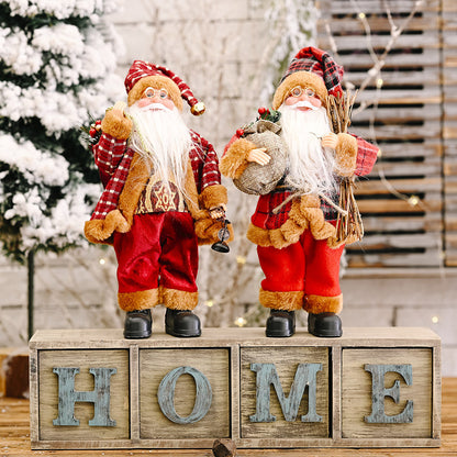 Classic Standing Santa Claus Doll - A Timeless Holiday Decor Piece