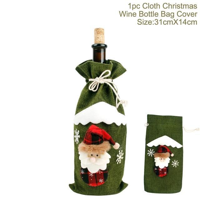 Festive Christmas Wine Bottle Covers – Adorable Holiday Bottle Bags for Perfect Gift Wrapping