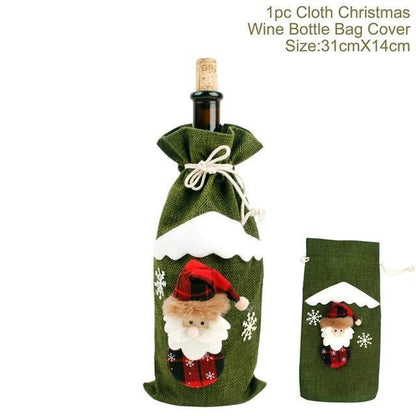 Festive Christmas Wine Bottle Covers – Adorable Holiday Bottle Bags for Perfect Gift Wrapping