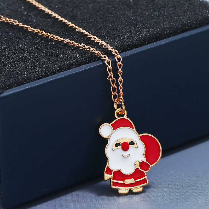 Santa Claus Earrings & Necklace Set – Festive Holiday Jewelry