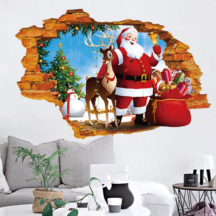 Festive Christmas Wall Stickers – Self-Adhesive Holiday Decor for Windows & Walls