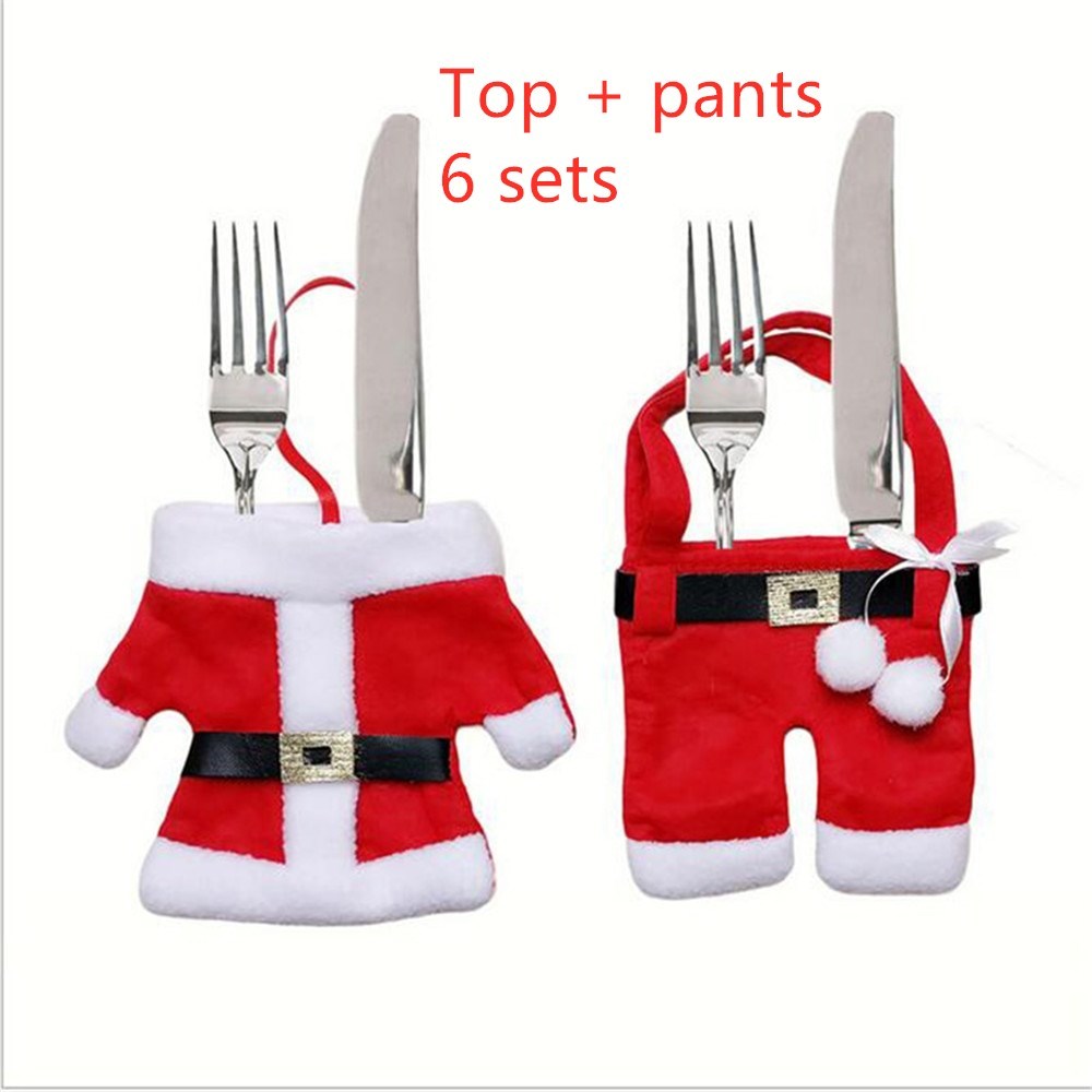 Santa Suit Christmas Cutlery Holder Set – Add Festive Fun to Your Table Setting!