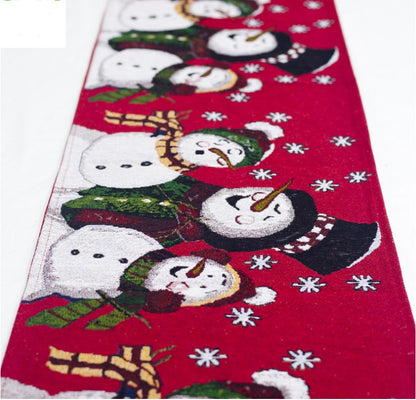 Christmas Elk Snowman Table Runner - Merry Christmas Decorations