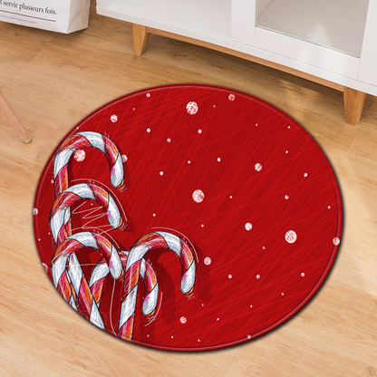 Festive Round Christmas Doormats – Non-Slip Holiday Floor Décor for Your Home