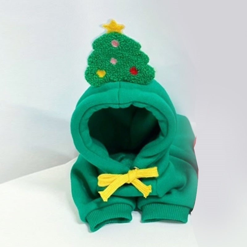 Adorable Christmas Pet Hoodie – Warm Santa & Tree Pullover for Cats & Dogs