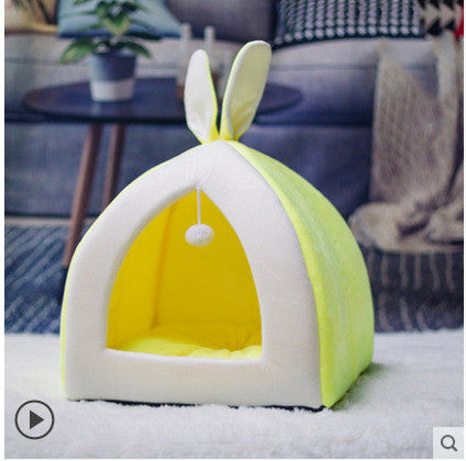 Cozy Bunny Ears Cat House – Plush Pet Hideaway for Cats and Small Dogs!