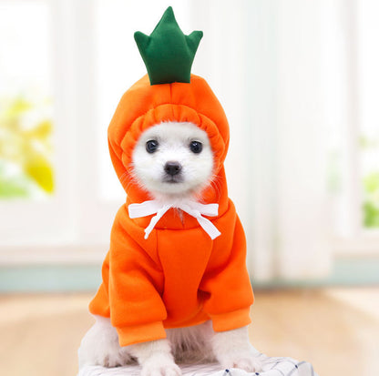 Cute Fruit Hoodies for Small Dogs – Warm Fleece Pet Outfit for Winter