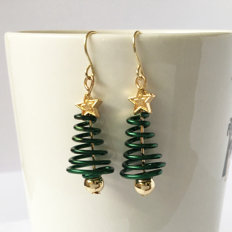 Festive Christmas Tree Star Earrings – Holiday Cheer for Your Ears!