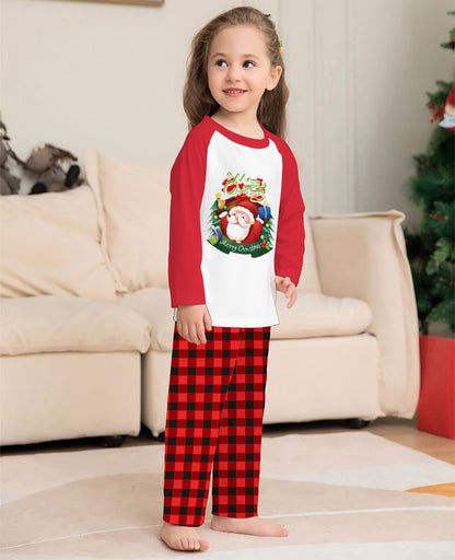 Festive Family Matching Pajama Set – Christmas Long Sleeve T-Shirts & Plaid Pants