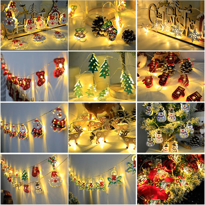 Christmas LED String Lights – Festive Santa, Snowman & Tree Ornament Lights for Holiday Décor!