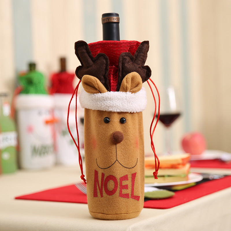 Festive Christmas Wine Bottle Covers – Adorable Holiday Bottle Bags for Perfect Gift Wrapping