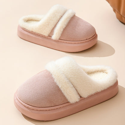 Warm Cotton House Slippers – Plush, Non-Slip Winter Comfort for Women