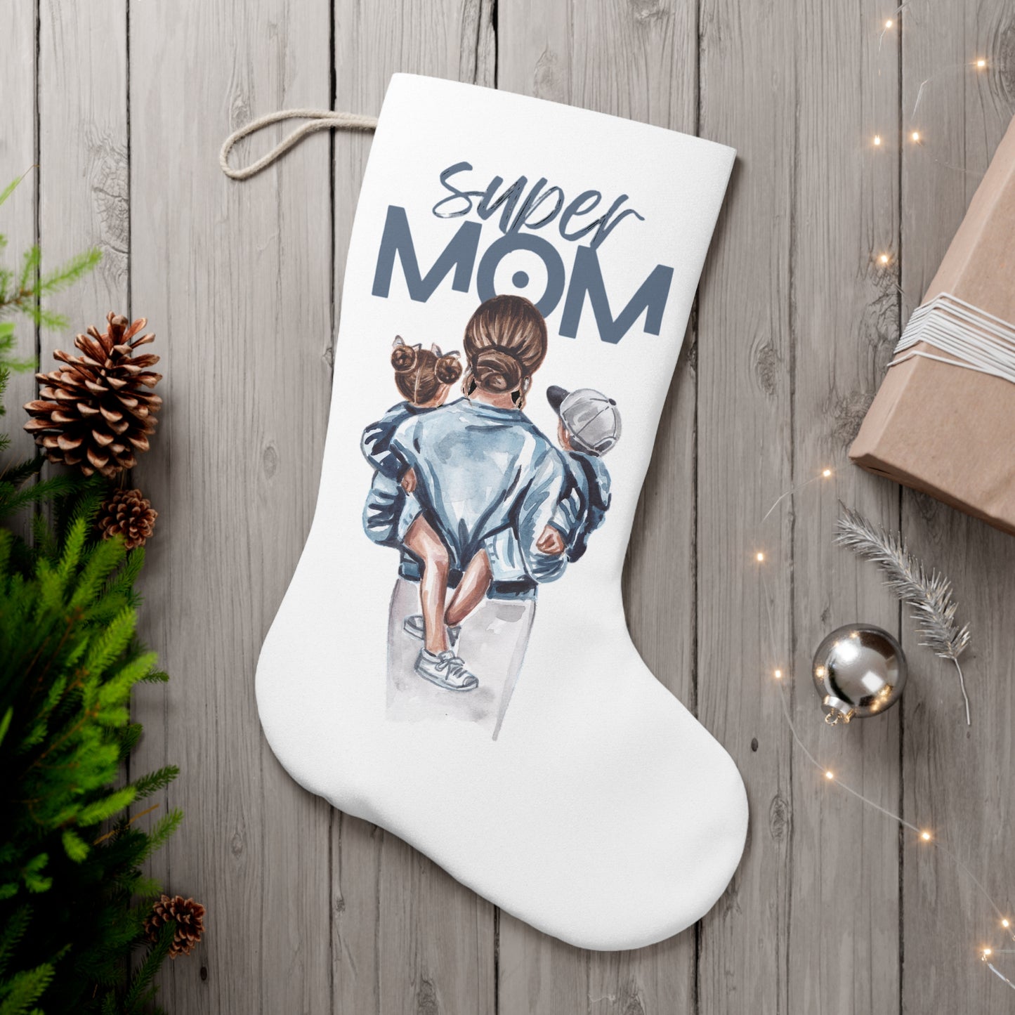 Christmas Holiday Stocking for Super Moms and Super Dads