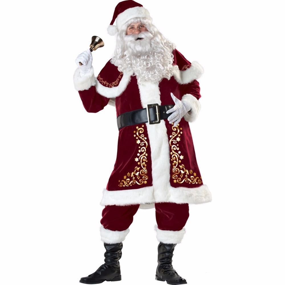 Elegant Mr. & Mrs. Claus Velvet Costume Set – Embrace the Spirit of Christmas in Style!