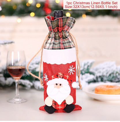 Festive Christmas Wine Bottle Covers – Adorable Holiday Bottle Bags for Perfect Gift Wrapping