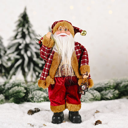 Classic Standing Santa Claus Doll - A Timeless Holiday Decor Piece