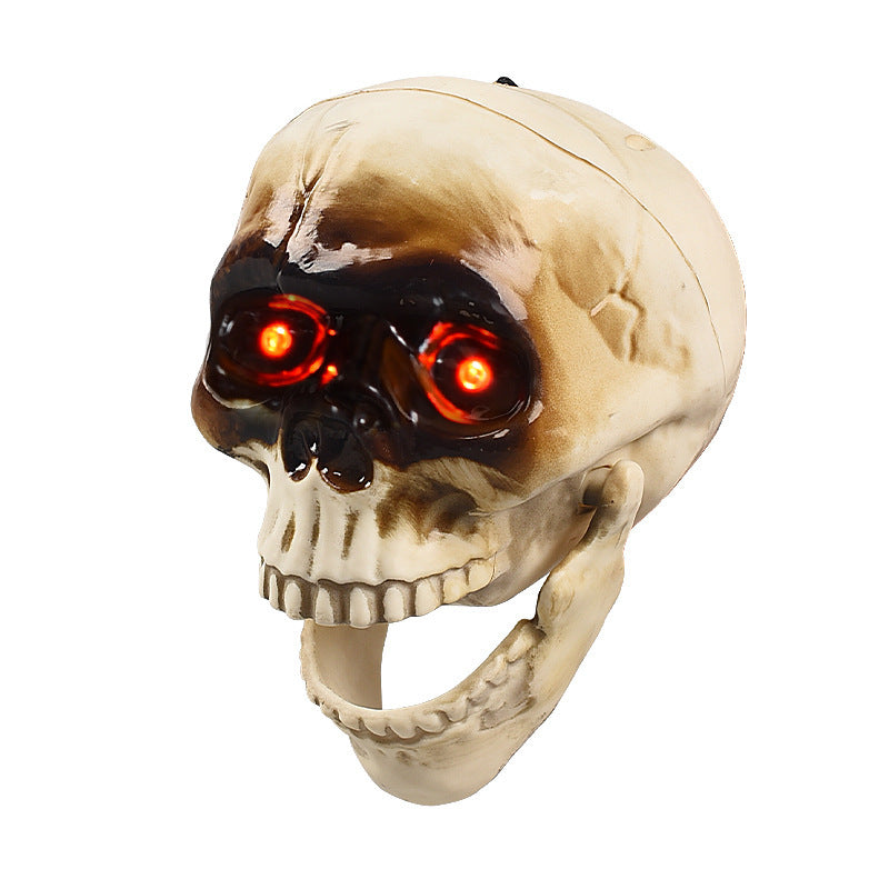 Animated Floating Skeleton Halloween Decoration – Realistic Skull Heads with Spooky Sound for Ultimate Fright!