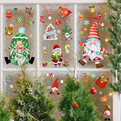 Festive Santa and Gnome Wall Stickers - Perfect for Holiday Décor!