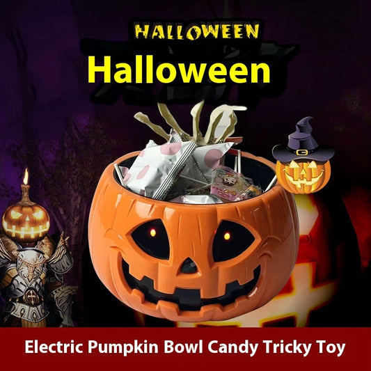 Children's Electric Halloween Pumpkin Lamp Candy Bowl – The Perfect Glowing Treat Holder for Spooky Fun!