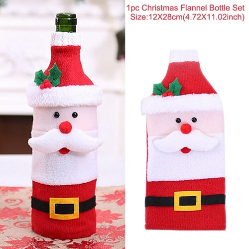 Festive Christmas Wine Bottle Covers – Adorable Holiday Bottle Bags for Perfect Gift Wrapping