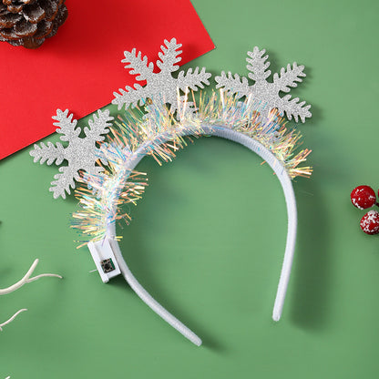 LED Christmas Hair Band | Festive Light-Up Headbands for Holiday Cheer - Reindeer, Candy Cane & Christmas Tree Styles