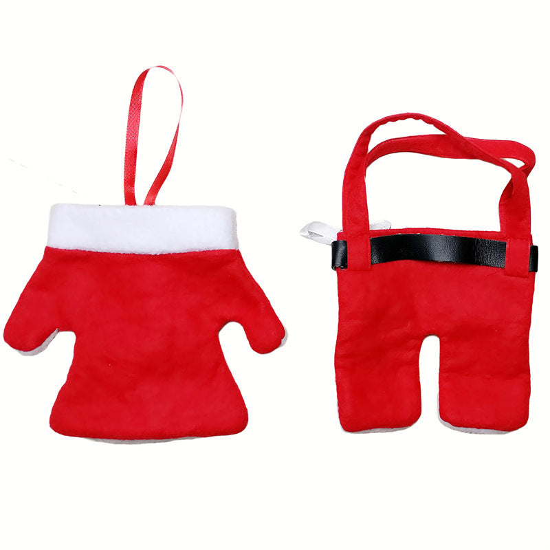 Santa Suit Christmas Cutlery Holder Set – Add Festive Fun to Your Table Setting!