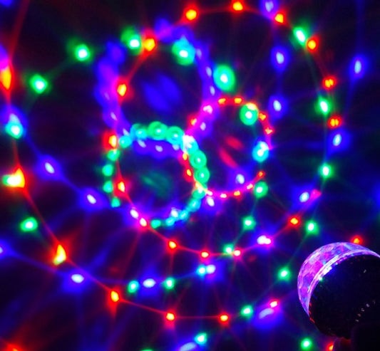 Vibrant LED Rotating Magic Ball – Colorful Atmosphere Lighting for Parties & Events