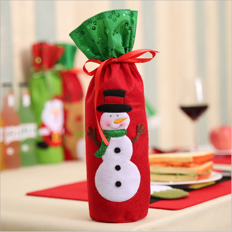 Festive Christmas Wine Bottle Covers – Adorable Holiday Bottle Bags for Perfect Gift Wrapping