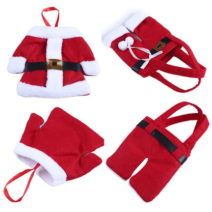 Santa Suit Christmas Cutlery Holder Set – Add Festive Fun to Your Table Setting!